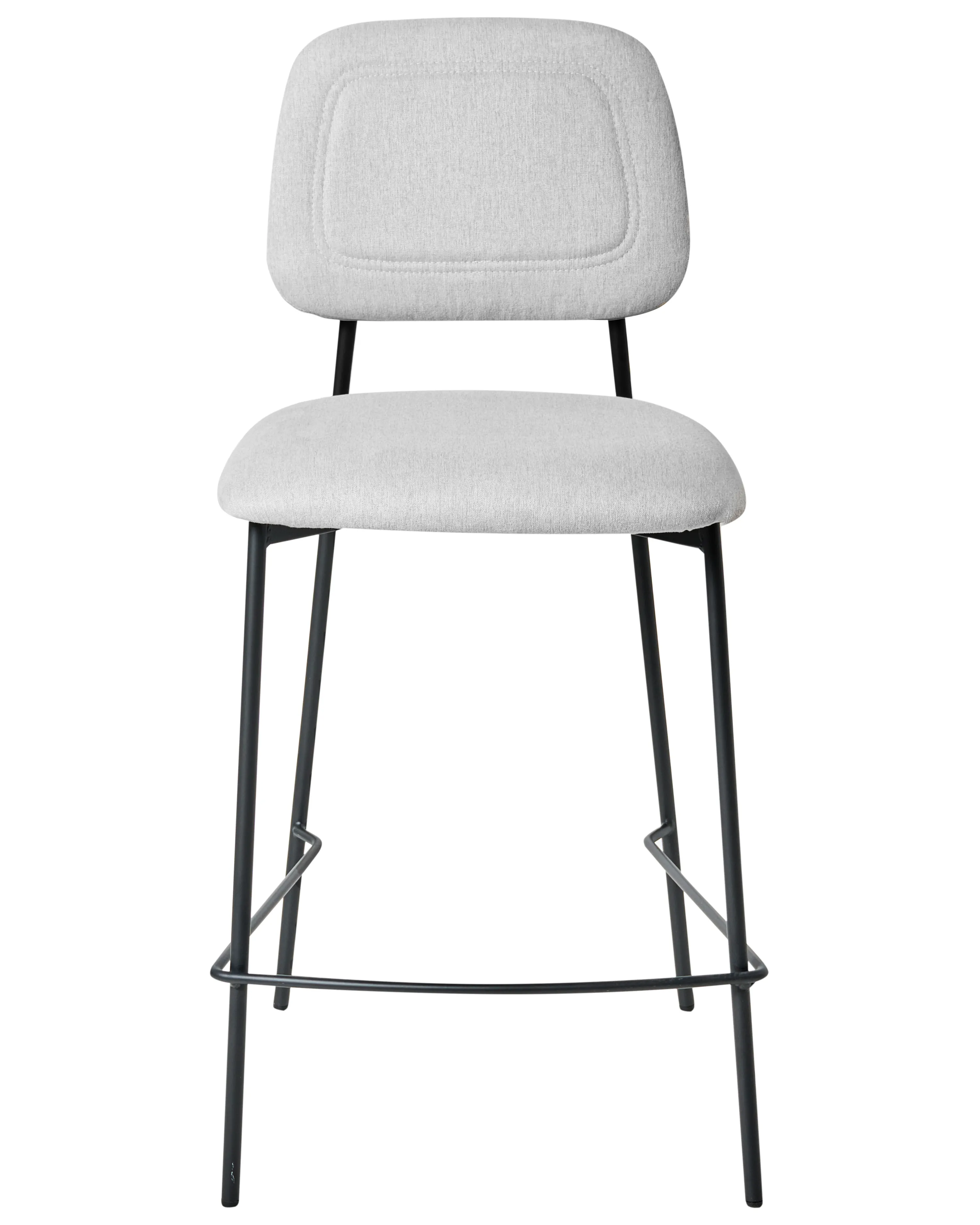 Set van 2 barstoelen DUETTE Kunstlinnen Lichtgrijs