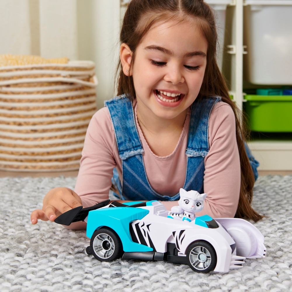 PAW Patrol, Katzenrudel, Rorys verwandelbares Spielzeugauto mit Sammelfigur