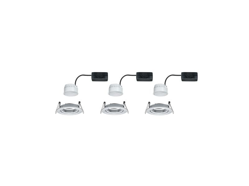 Paulmann Einbauspot Nova Coin Set, 3 x 6 W, 2700 K, Chrom LED Einbauspots Basisset