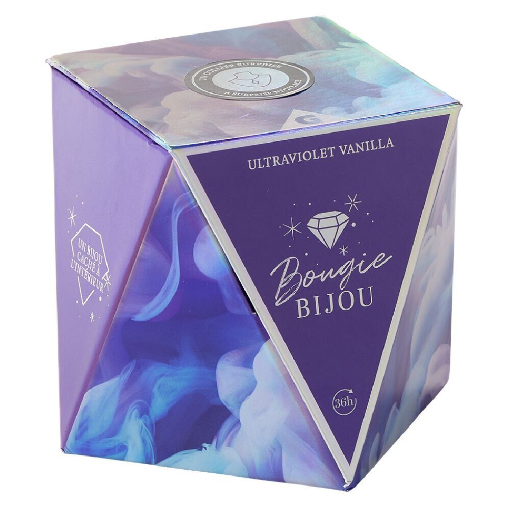Bougie bijou collier argenté senteur vanille 36h