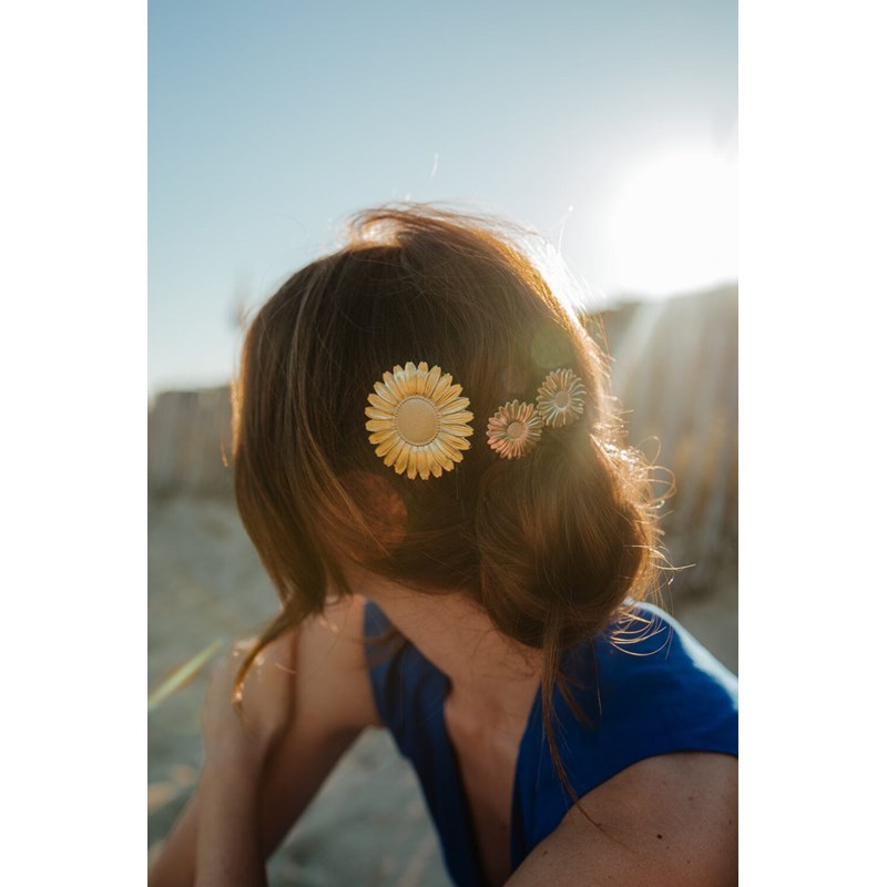 barrette fleurs plaqué argent - MAÏA