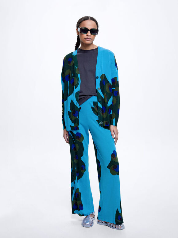 Cardigã de malha jacquard - Multicor