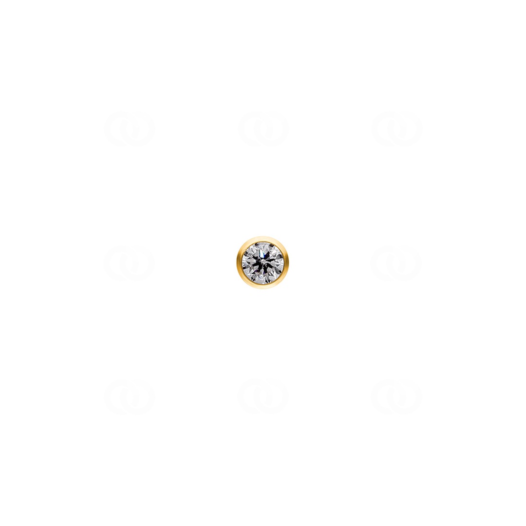 Nasenstecker Kugel 750/18 K Gelbgold mit Zirkonia