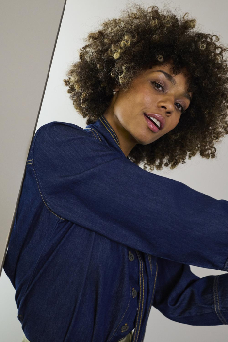 Culture blauwe dames blouse