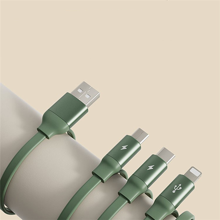 (1.2m) 3.5A 3in1 USB A auf USB C / Lightning / Micro USB Ladekabel Ausziehbares Datenkabel - Weiss