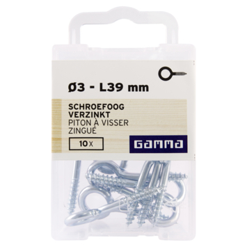 GAMMA Schroefoog 3mm - 39mm verzinkt 10st.