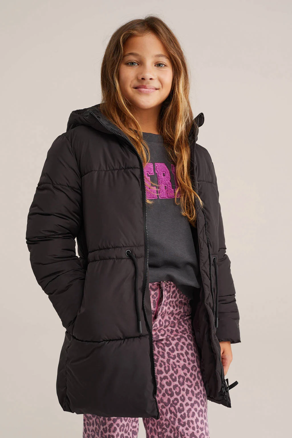 WE Fashion gewatteerde jas zwart