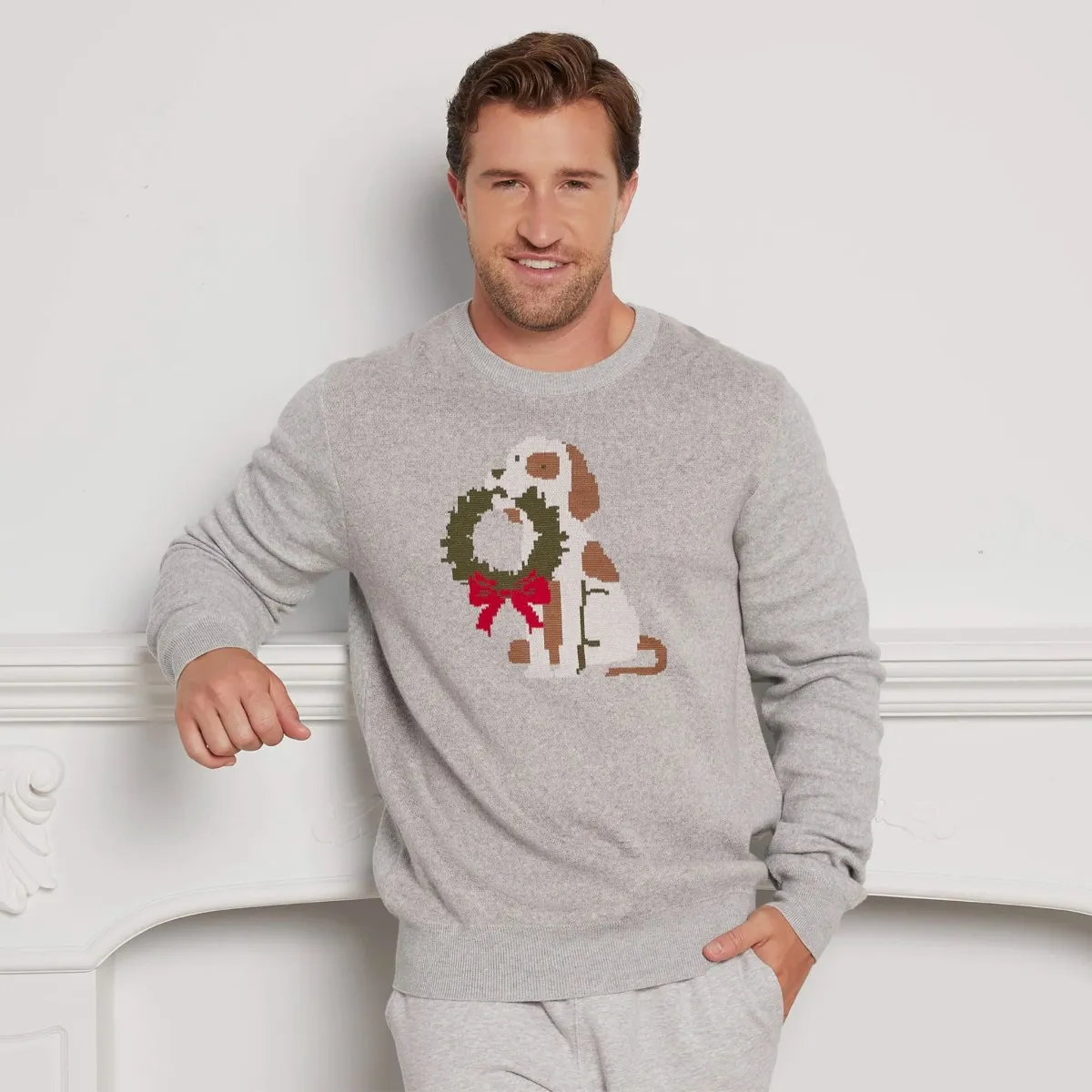 Petit Lem Pull Tricot Chien Homme