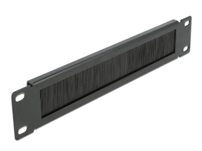 Delock Bürstenleiste 1HE , Schwarz Delock 10″ Kabelmanagement Bürstenleiste 1 HE schwarz