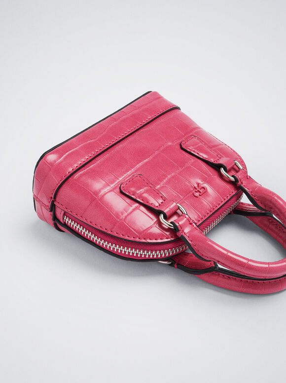 Mini bolsa com estampa animal - Rosa