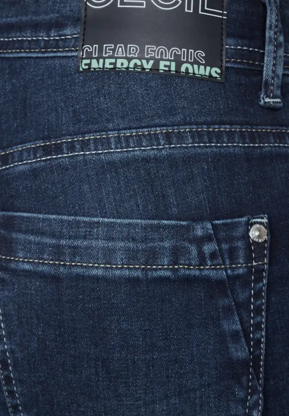 Slim Fit Jeans - mid blue used wash