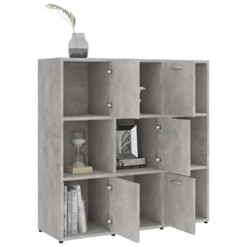 vidaXL - Boekenkast - Grijs - Bewerkt hout