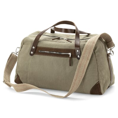 Reisetasche Segeltuch, Grünbeige