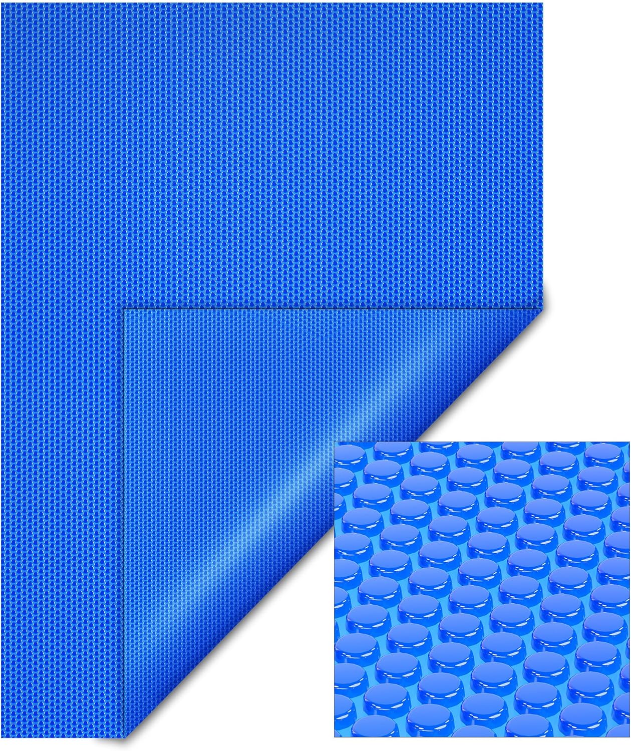 Wiltec Pool Solarfolie 5 x 8 m, blau, Poolheizung aus 400 µ starkem PE Film, Poolabdeckung Poolplane Solarplane rechteckig