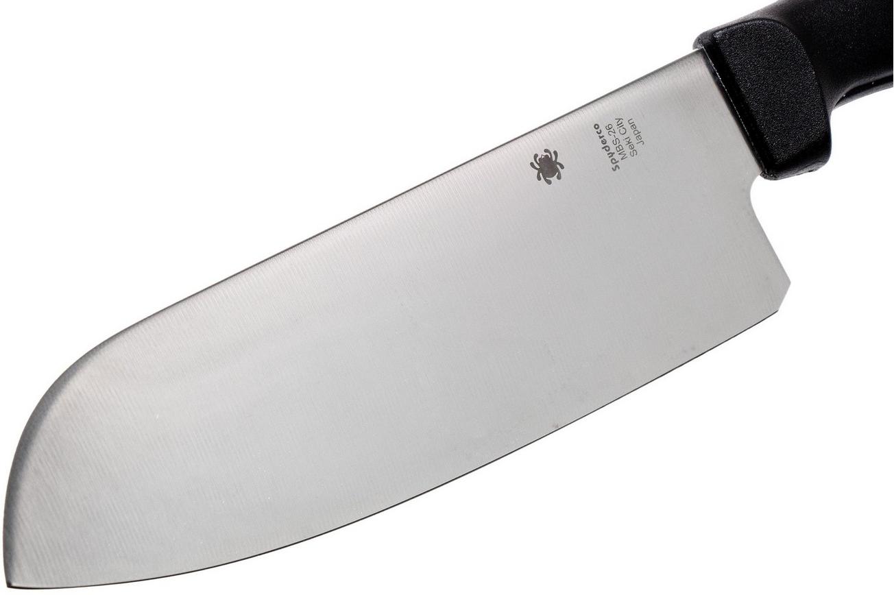 Spyderco K08PBK santoku 16.5 cm, zwart