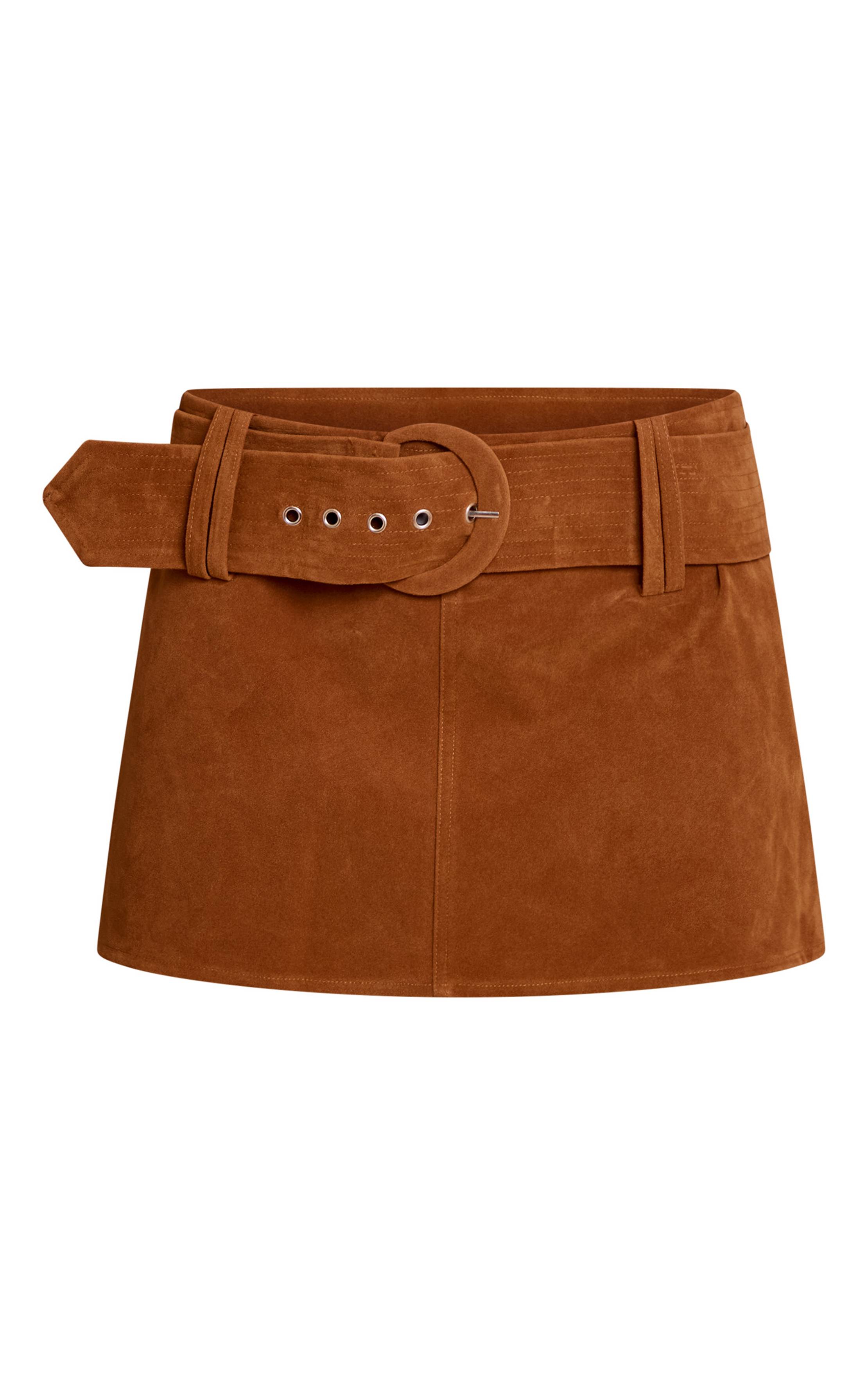 Camel Mini-jupe En Synthétique Avec Ceinture