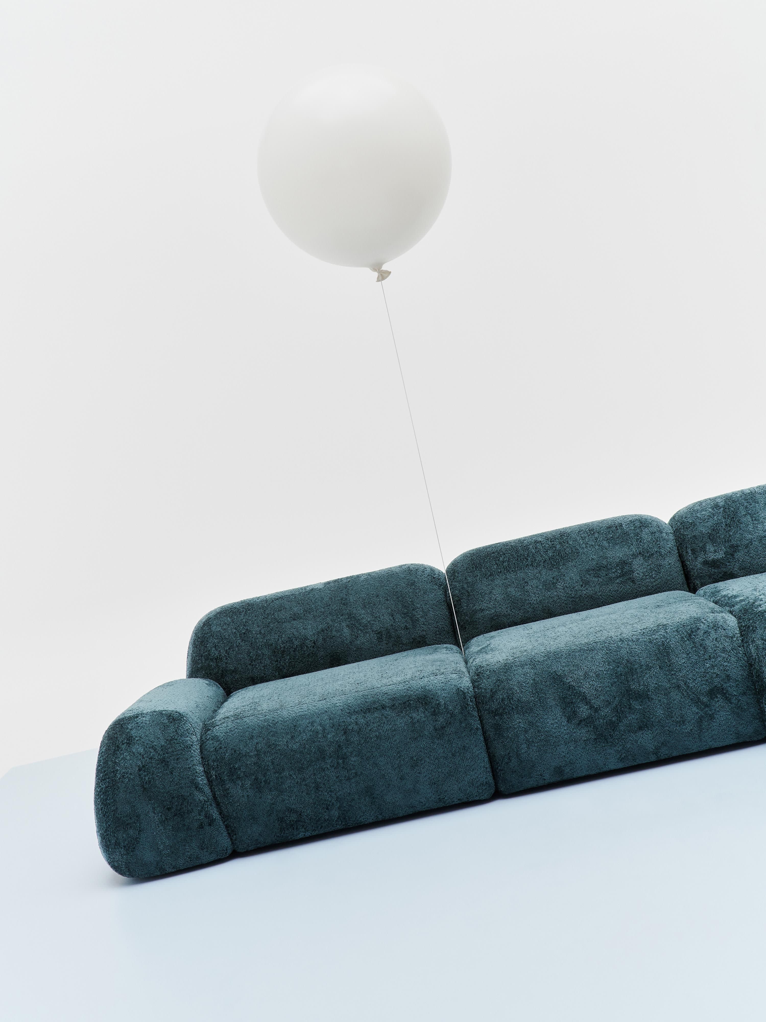 Modulaire bank Wolke (4-zits) van teddy bouclé