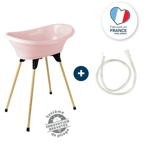 Kit Baignoire VASCO Rose Poudré : Baignoire + Pieds + Tuyau de vidange - THERMOBABY