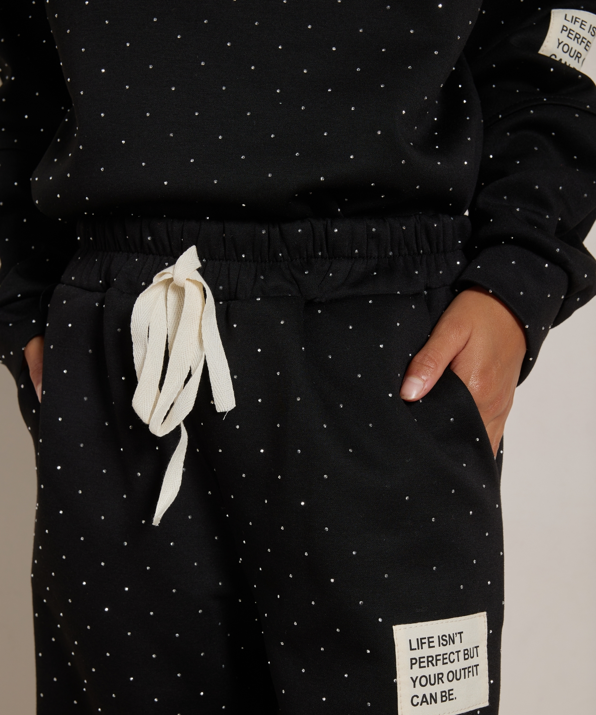 wide fit broek glitters label