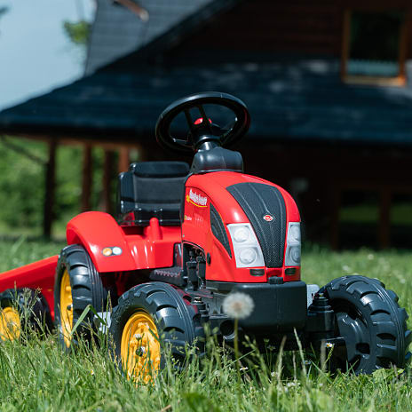 Traktor med trailer - rød