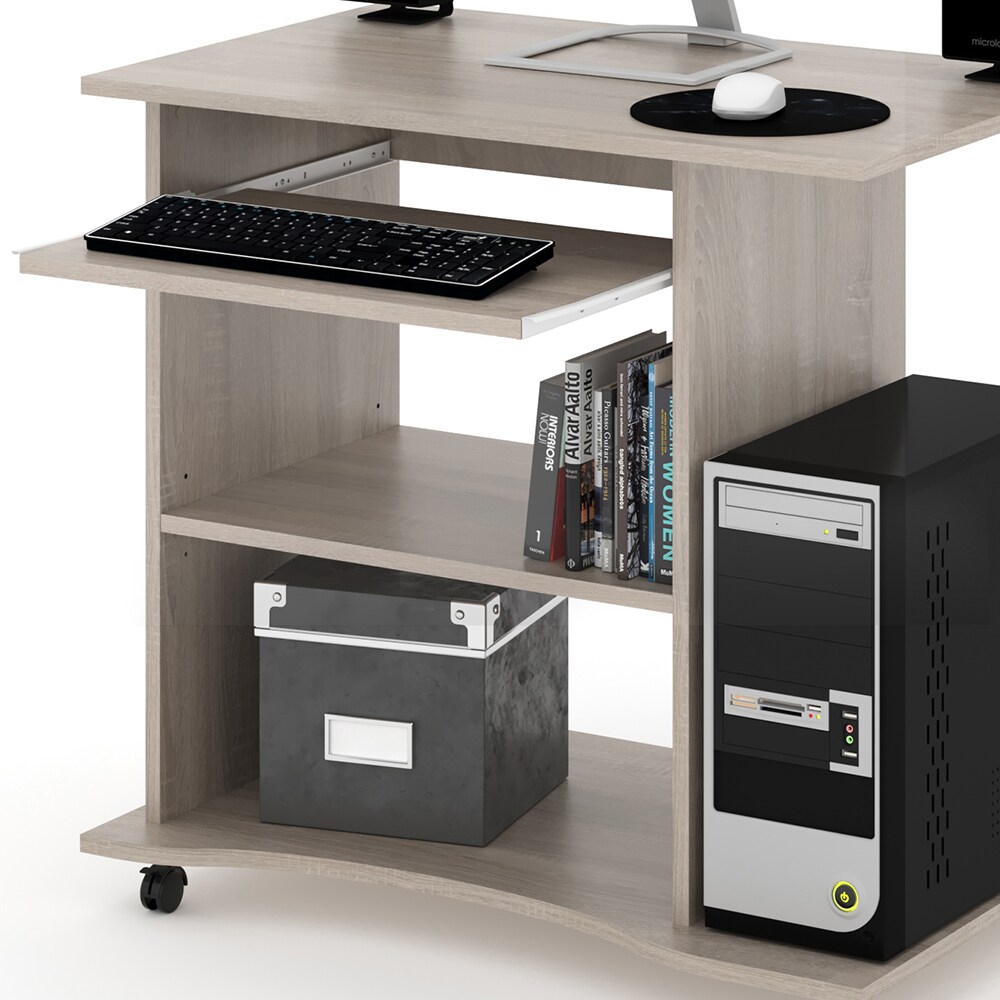 VICCO Computertisch HARM Tisch Bürotisch Laptoptisch Büro Schreibtisch rollbar Sonoma