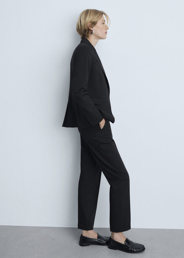 MANGO Straight suit trousers Black