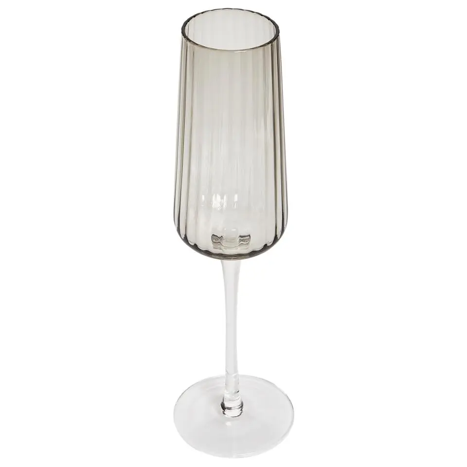 QUARTZ - Champagne glazen set van 4 - Grijs - Glas