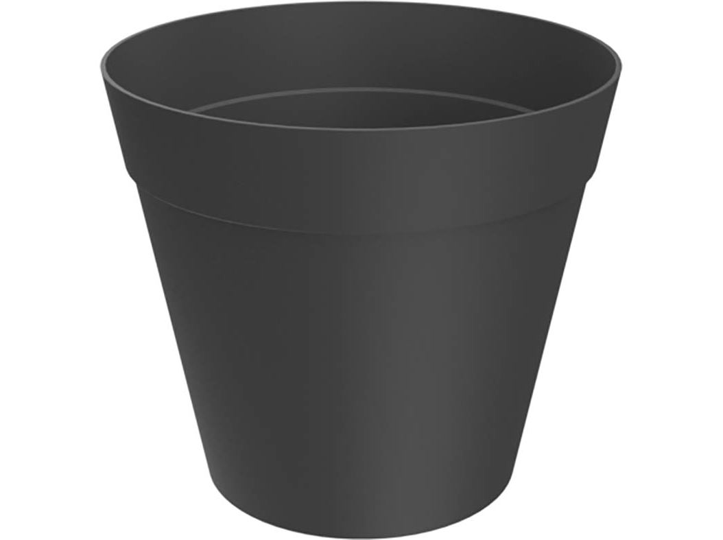 VASO DE PLÁSTICO GARDENSTAR PRETO Ø17CM