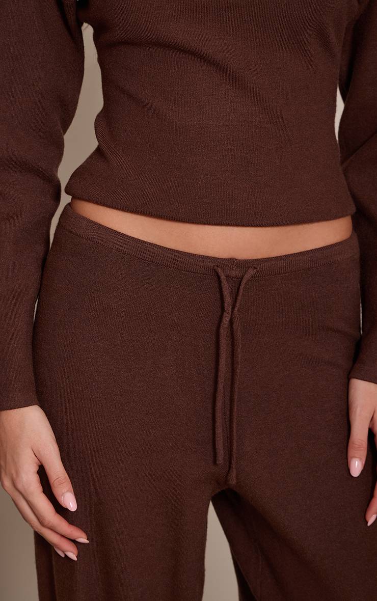 Chocolat Pantalon En Maille À Cordon De Serrage