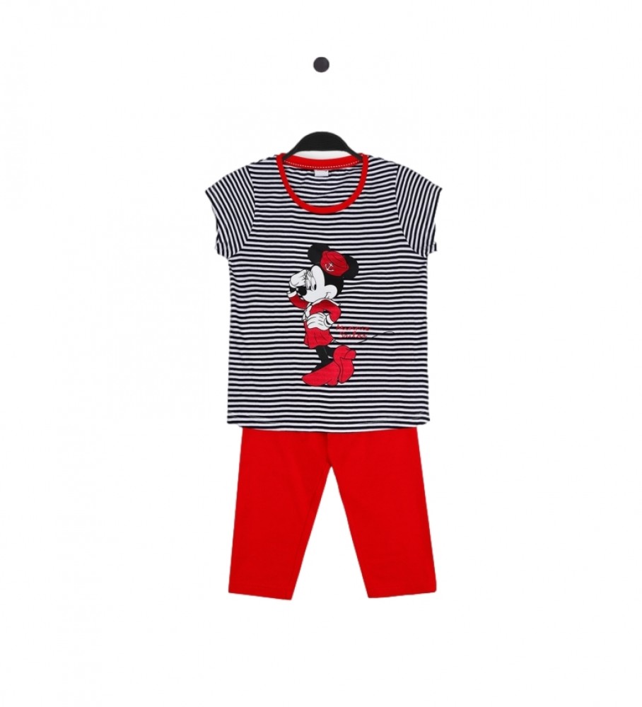 Pijama de marinheira da Minnie Mouse da Disney, azul marinho e vermelho.