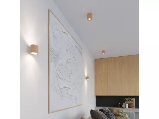 Appliques Orbis scandinave en bois - 1 sources lumineuses - L.10 x H.10 cm - bois naturel