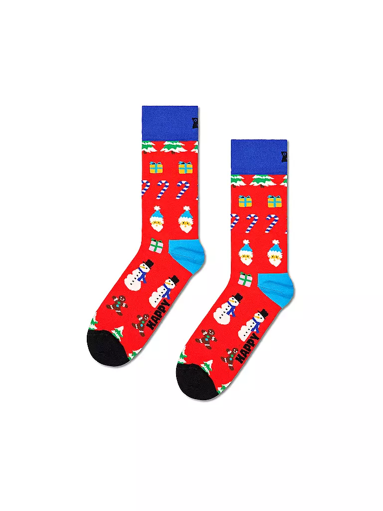 HAPPY SOCKS Herren Socken ALL I WANT FOR CHRISTMAS 41-46 red rot