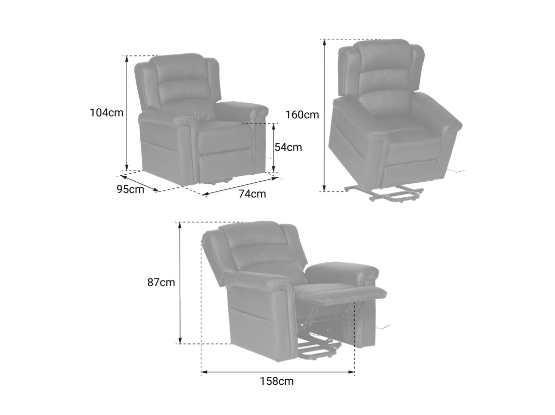Fauteuil électrique inclinable BERNIE taupe - HAPPY GARDEN