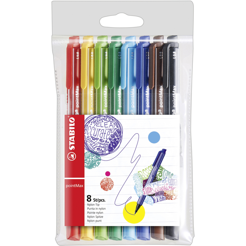 Stabilo Faserschreiber pointMax, 8er Etui, assortiert
