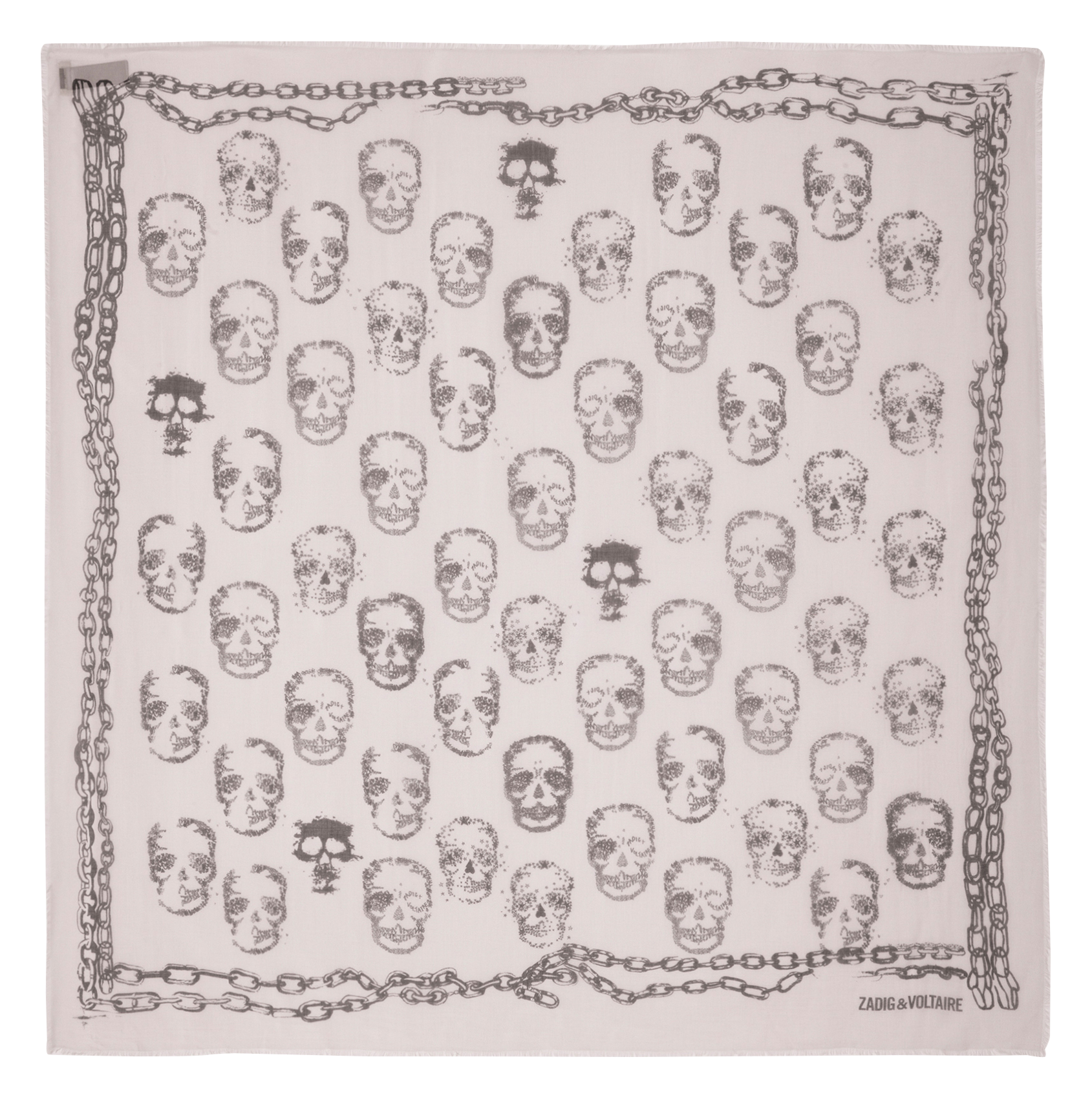 KERRY - Foulard carré à motifs squelettes | Beige