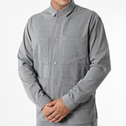 Ensemble Surchemise Et Pantalon Cargo ES-002 Gris Chiné