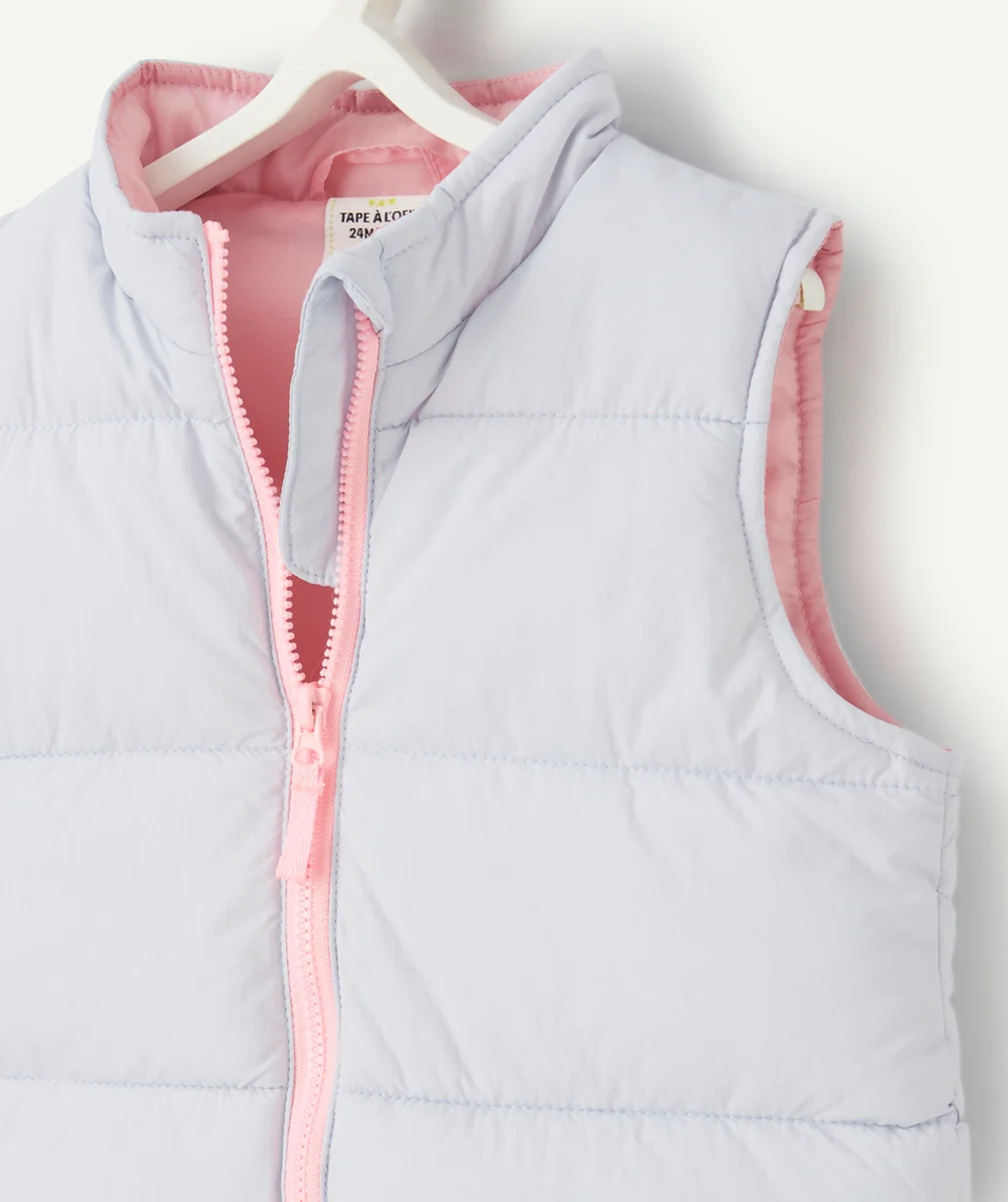 DOUDOUNE SANS MANCHES BÉBÉ FILLE EN REMBOURRAGE RECYCLÉ MAUVE