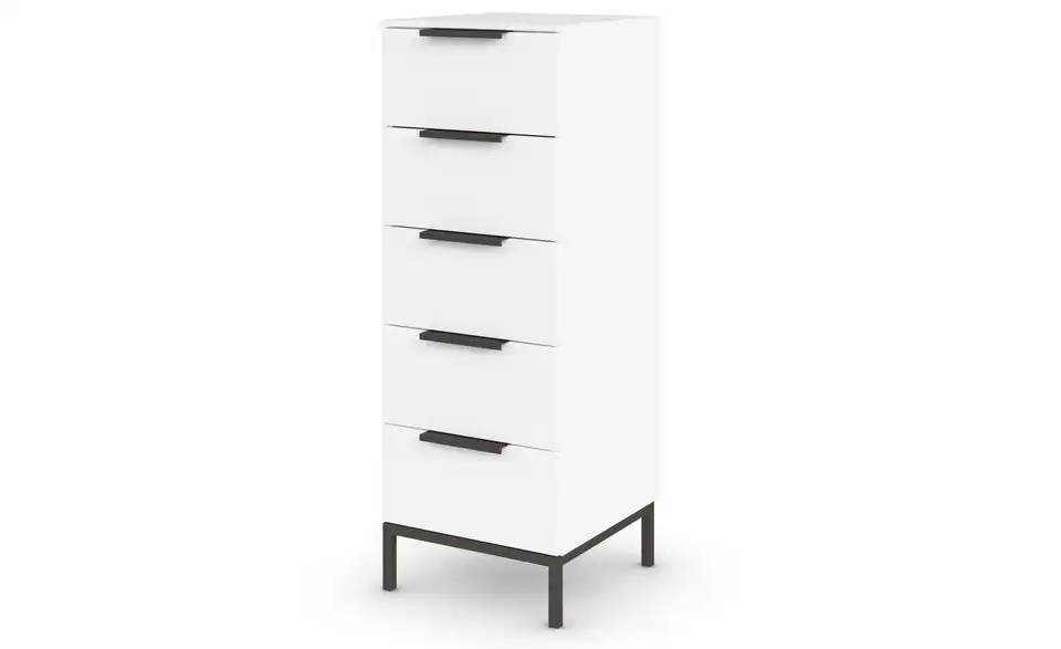 Kommode Weiß Front: Dekor, Oberboden: Dekor 40 cm Graphit