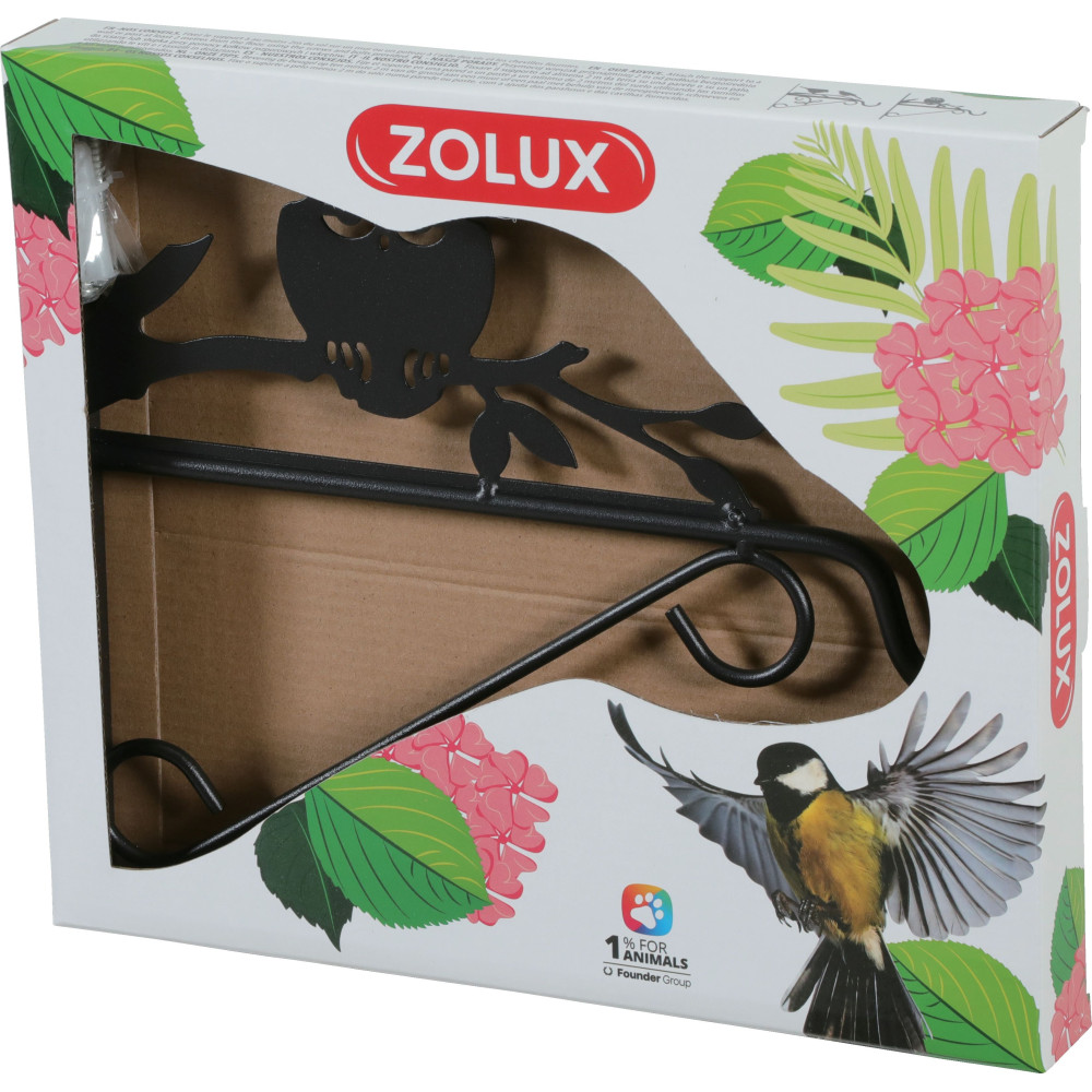 Support mural hiboux pour nourriture oiseaux