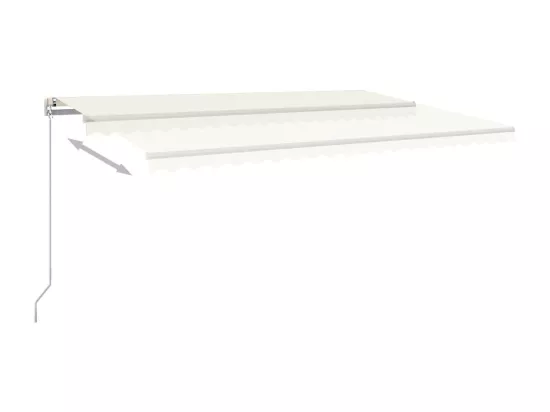 Auvent automatique avec capteur de vent avec LED 5x3 m Crème