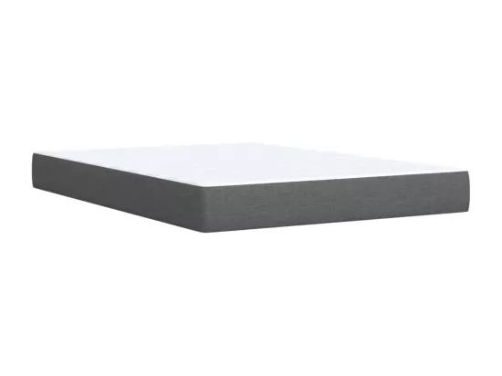 Sommier à lattes de lit avec matelas Gris foncé 160x200cm Tissu