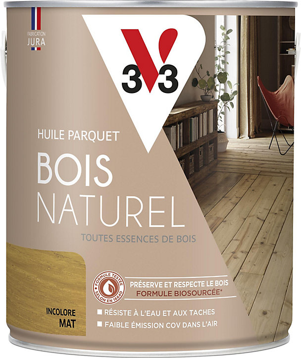 Huile parquet bois naturel V33 incolore mat 2L
