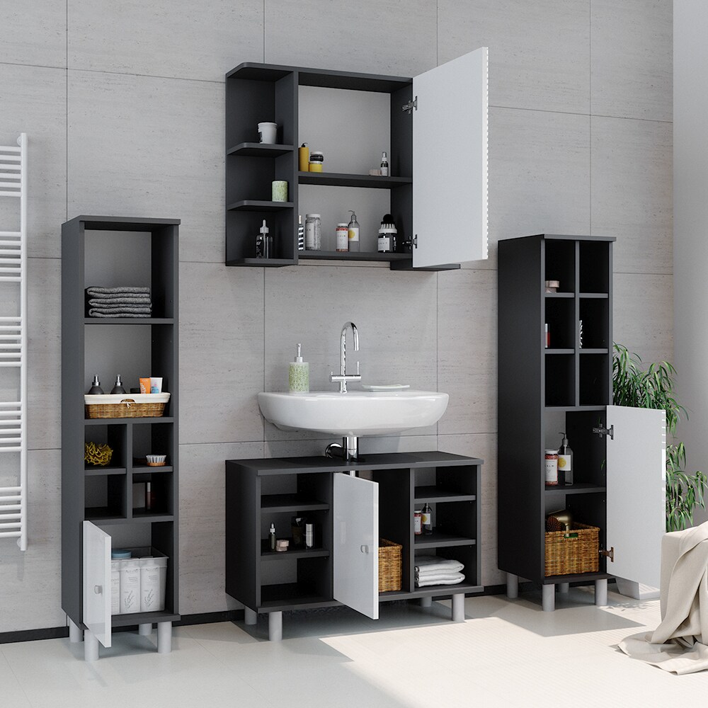 Vicco Waschtischunterschrank Fynn Badschrank Waschbeckenunterschrank Waschtisch