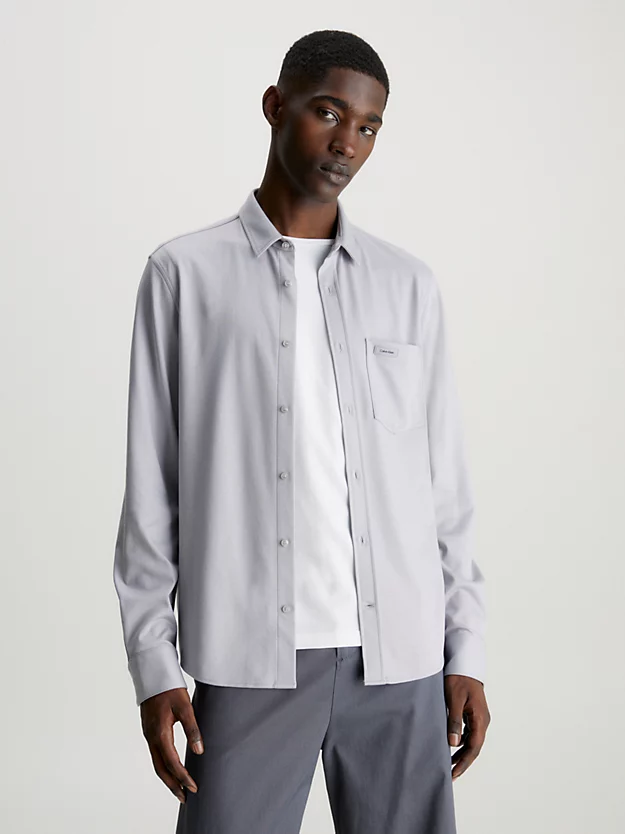 Camisa de malha de algodão de corte justo