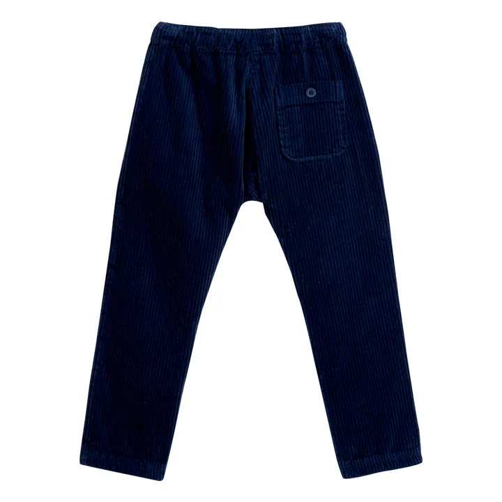 Emile et Ida Pantalon Velours Côtelé Boutonné | Bleu nuit