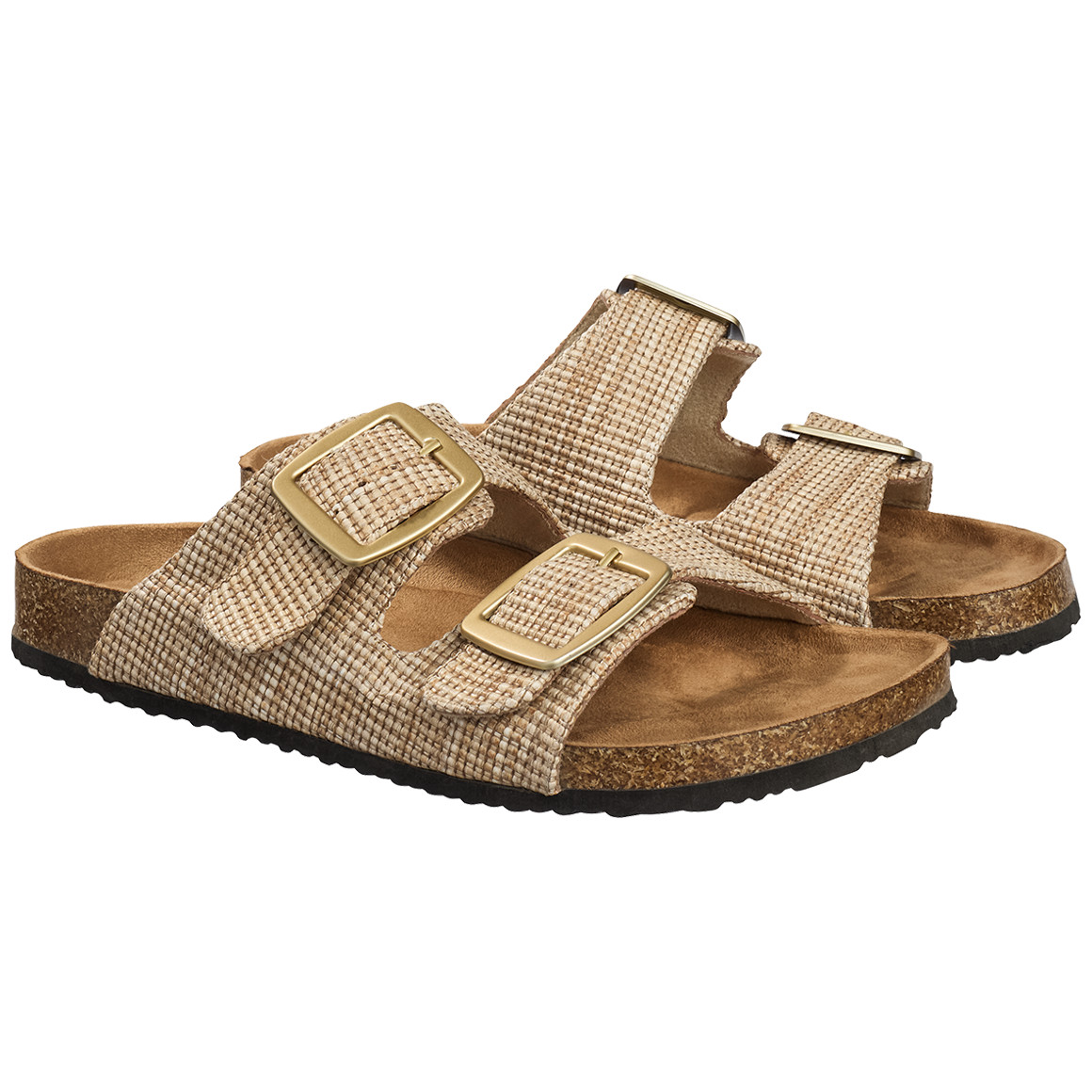 Gina Benotti Damen Sandalen in Bast-Optik beige