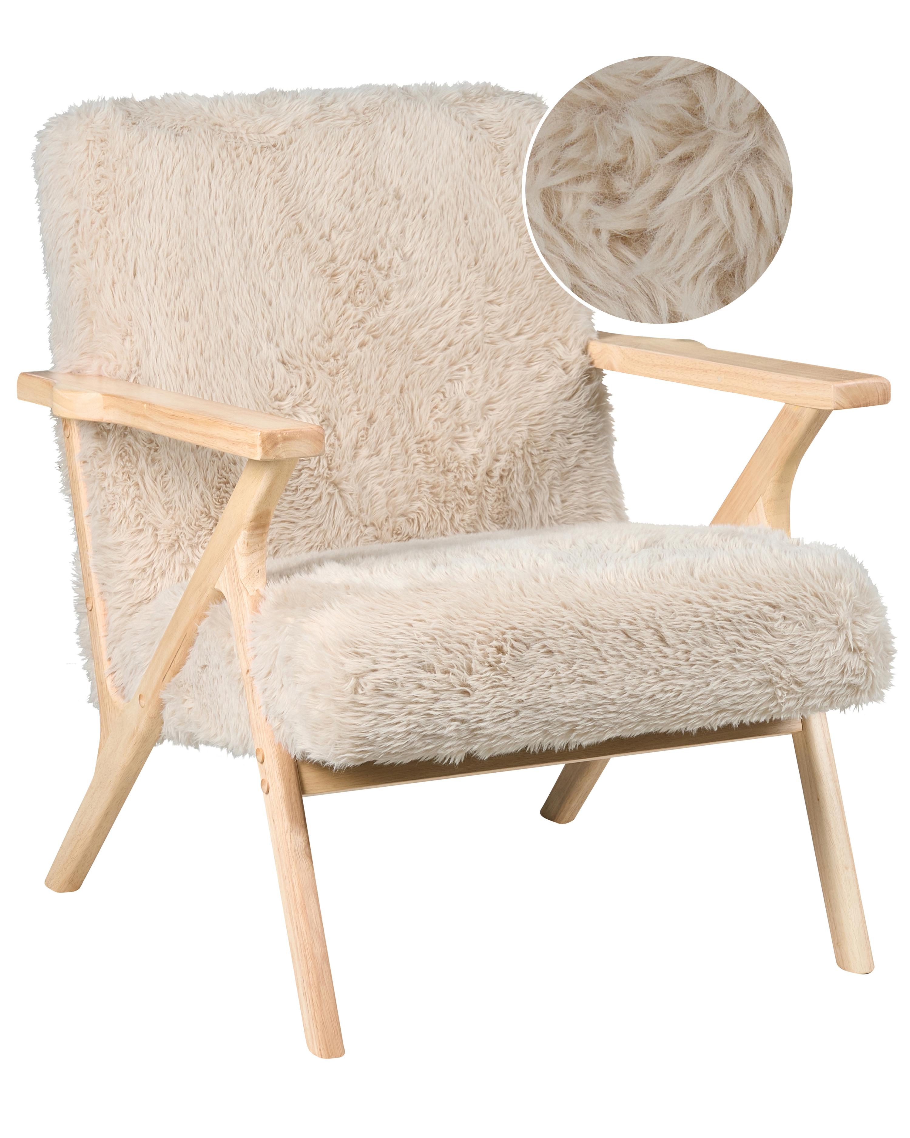 Fauteuil KISA Nepbont Lichtbeige