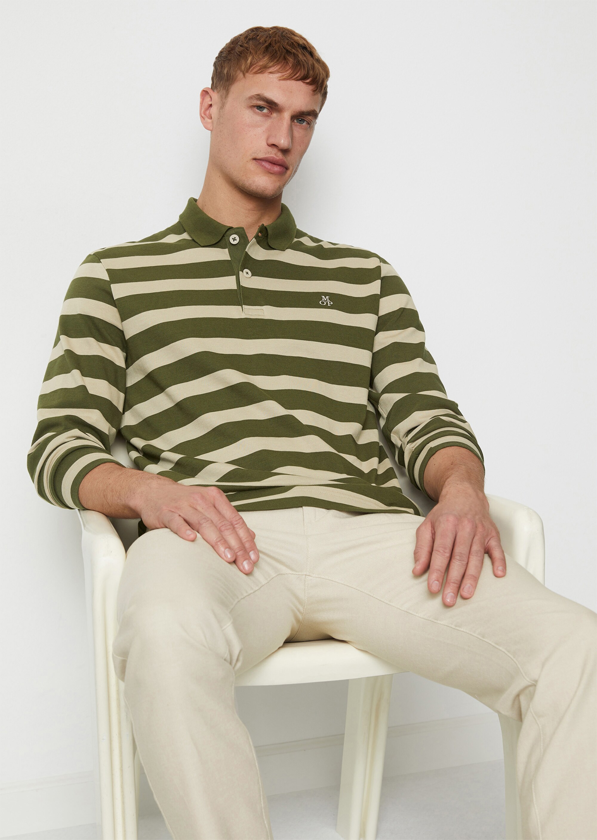 DfC Poloshirt Jersey regular mit garngefärbtem Streifenmuster