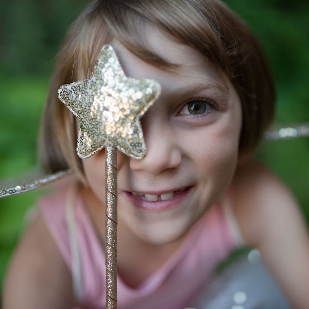 Verkleedset Vlinder Goud met Staf, 4-6 jaar