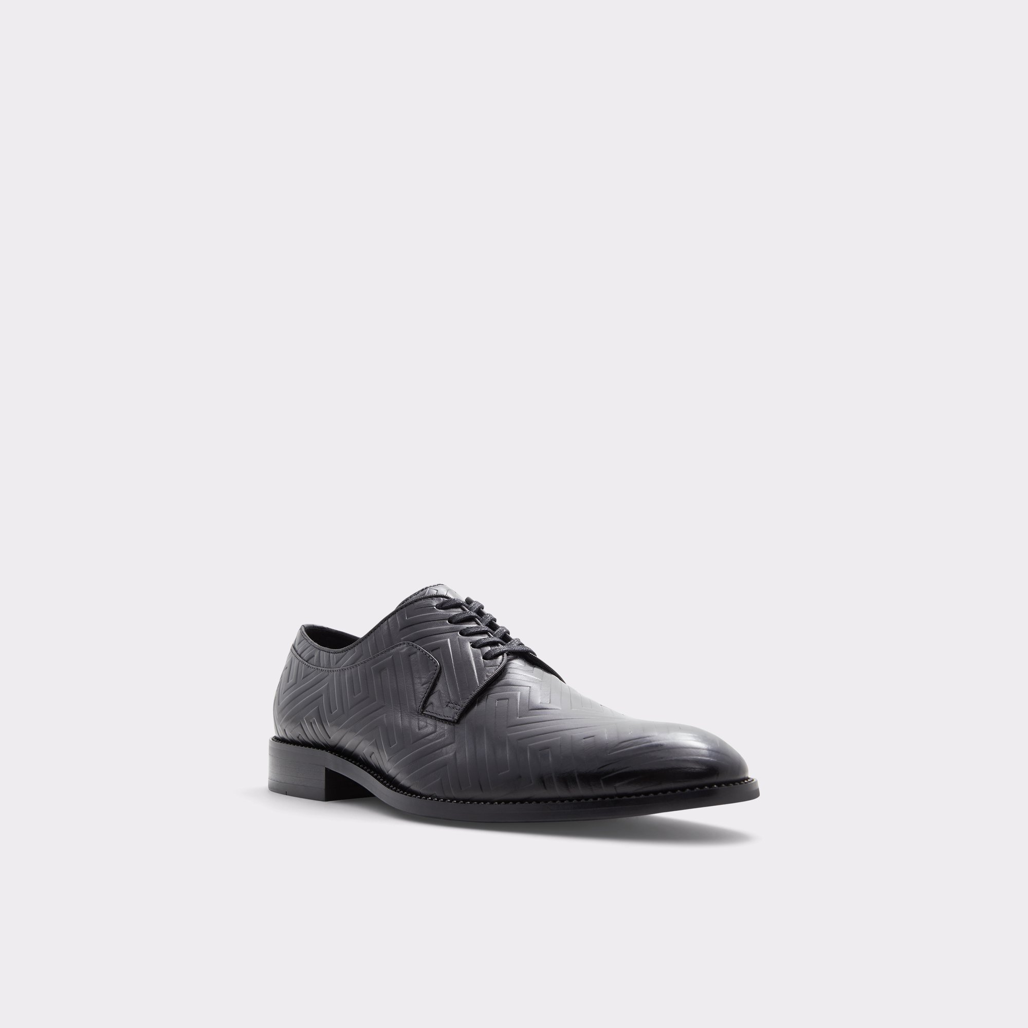 Derreck Black Leather Embossed Men Dress Shoes